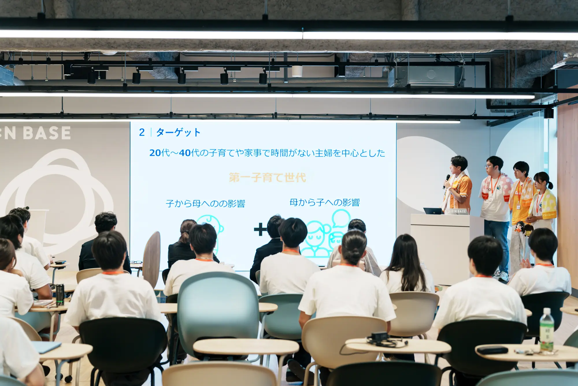 子育て世代を対象にした企画を説明する日常Bチーム